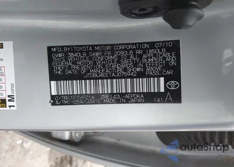 2010 Toyota Corolla Le from USA, damaged, VIN JTDBU4EE1AJ075942